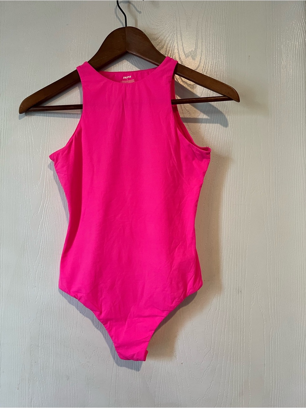 Skims Fits Everybody High Neck Ultra Hot Pink Bodysuit Size Small